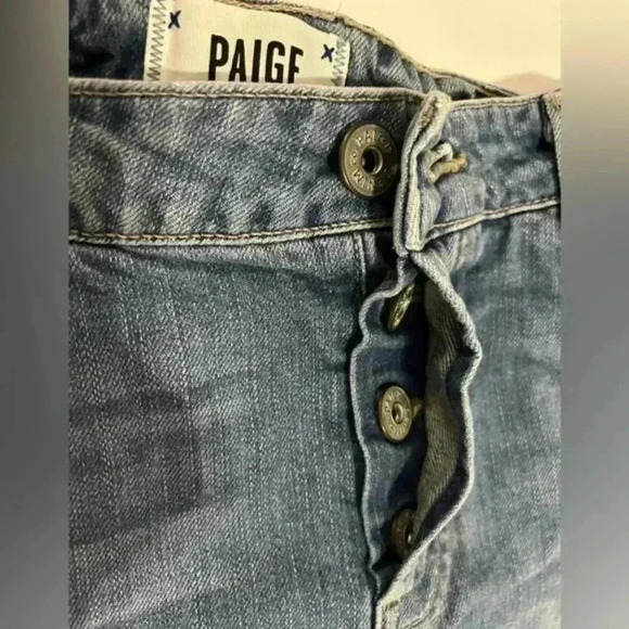 Paige Emmitt Shorts Size 28" Waist 3" Length Raw Hem Frayed Cut-off‎ denim - Picture 7 of 8